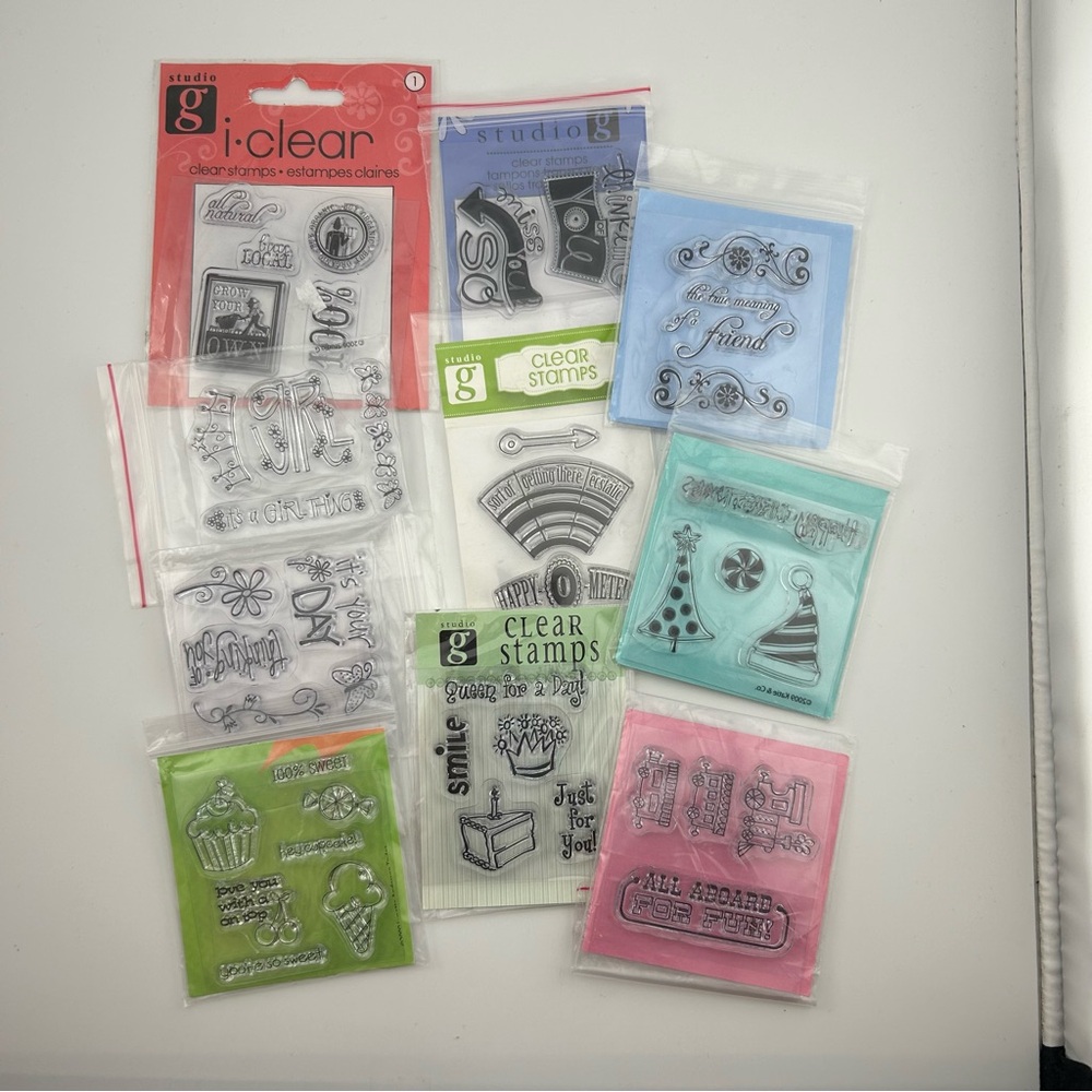 Lot of 10 Small Acrylic Stamp sets